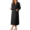 Ekouaer Women Zipper Robe Long Sleeves Bathrobe Winter Sleepwear Warm