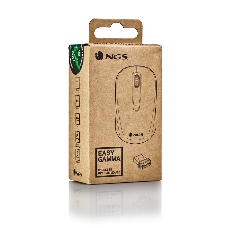 NGS Easy Gamma - 2.4GHz Wireless Optical Mouse Nano Receiver,