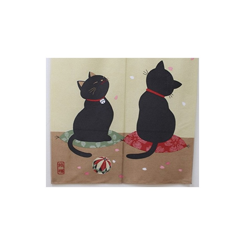 のれん 暖簾「桜クロネコ」【IT】【DM】(#9894094) サイズ：85×150cm おしゃれ のれん さくら サクラ 桜 春 猫