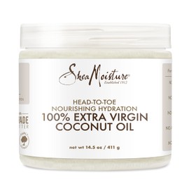 SheaMoisture Body Moisturizer For Dry Skin 100% Extra Virgin Coconut Oil Nourishing Hydration Soften And Restore Skin And Hair 14.5oz