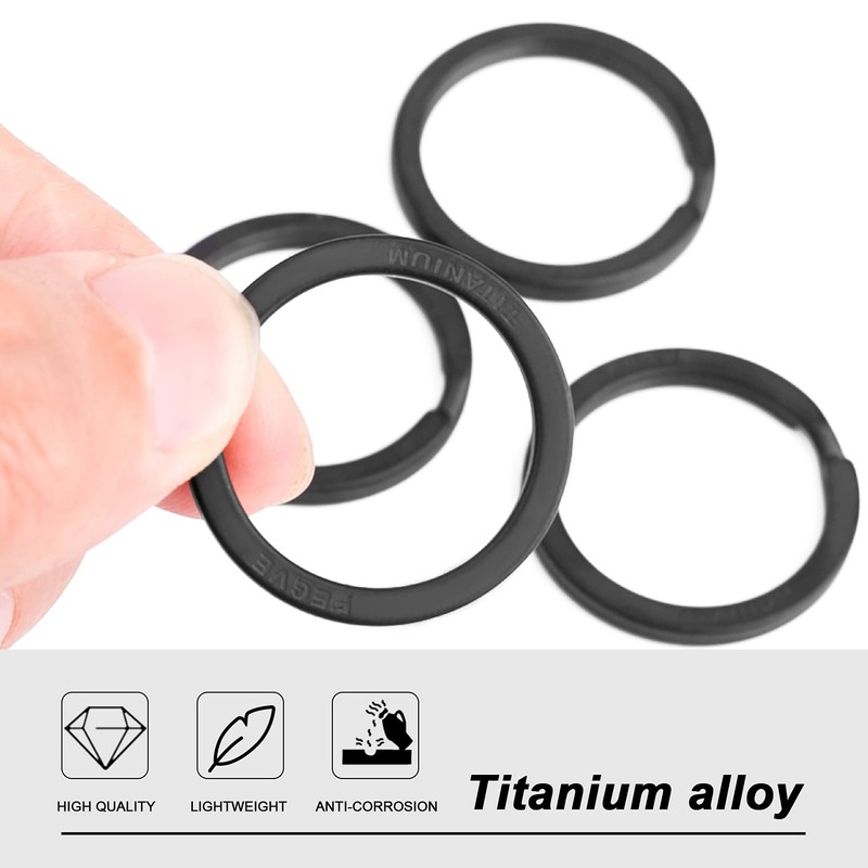 TI-MULTI (Ti) Titanium Black Key Holder Ring Lightweight Outer Diameter