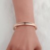 Hair Tie Bracelet High Polishing Stainless Steel Grooved Cuff Bangle