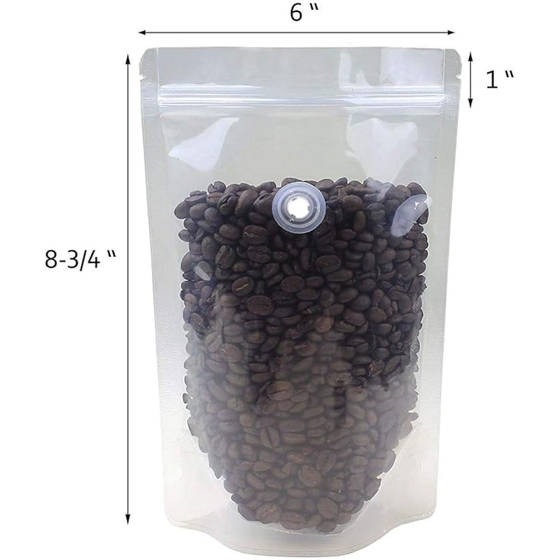 AwePackage 8 oz Clear Stand up Zipper Pouch Coffee Bag