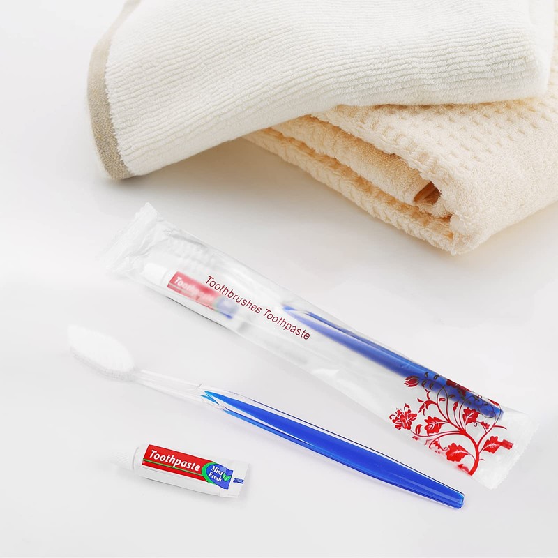 Xuezoioy Travel Toothbrushes Kit,20Pcs Travel Toothbrush Set Disposable Toothbrushes with