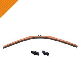 AutoTex Clix Wipers - Orange Carbon Fiber Automotive Wiper Blades - Universal Clip On Replacement Windshield-Wipers - All-Weather - Single Blade (26")