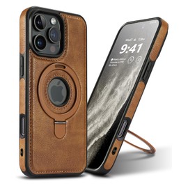 VAUSERDY - Funda magnética para teléfono 16 Pro Max, soporte invisible [compatible con Magsafe] Slim Kickstand Phone Cove (café, 16 Pro Max)