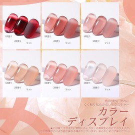 BORN PRETTY Gel Nail Color Set Jelly Transparent Nude Red Pink Nail 10ml 6 Colors Set Holiday Gift Set
