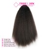 LEOSA 14 inches Natural Black Yaki Straight Drawstring Ponytail Short