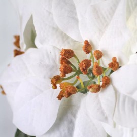 Factory Direct Craft Artificial Realistic White Velveteen Poinsettia 22" Floral Bush