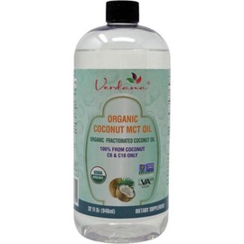 Verdana USDA Organic Coconut MCT Oil 32 Floz Food Grade C8 and C10 Only Non-GMO Kosher Keto Paleo Friendly Palm Kernel Oil Free, 32 Fl Oz (Pack of 1), 1 Count, 946ml / 베르다나 USDA 유기농 코코넛 MCT 오일 32 플로즈 식품 등급 C8 및 C10 전용 비유전자제품 코셔 케토 팔레오 친화적 팜 커널 오일 없음, 32 Fl Oz(1개 팩), 1개, 946ml