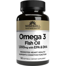 Omega 3 1000mg EPA DHA Sin Sabor Windmill 180 Cápsulas Gel