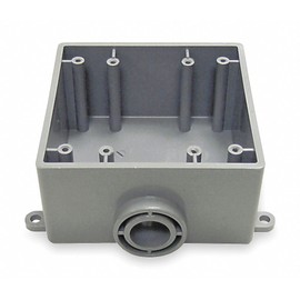 Cantex Weatherproof Electrical Box, 2-Gang, 1-Inlet, PVC - 5133381