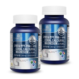 Green Core Coral Calcium & Magnesium Plus 120 Tablets (2 Bottles, 4-Month Supply) / Contains Vitamin D and Zinc / 그린코어 코랄칼슘 앤 마그네슘 플러스 120정 2병 4개월분  비타민D 아연 함유