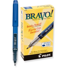 Pilot Bravo 11030 marcador de tinta líquida, tinta azul, Caja con docena