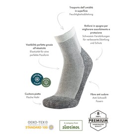 Miribung Hiking Trekking Alpine Cool/Socks for Long and Intensive Cooling Trips – Light, breathable hiking Made in Südtirol, blue, 44-46