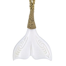 Earthbound Pacific New Zealand Maori Bone Whale tail Pendant