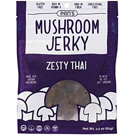 Pan's Pan's, Mushroom Jerky, Zesty Thai Flavor (Meat-free), 2.20 oz (Pack of 3)