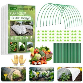 36pcs Garden Mesh Netting Kit,10x30FT Garden Netting For Raised Beds,6 Sets Garden hoops,Garden Protection For Raised Beds Greenhouse Vegetable Plants Flowers Animals,Garden Netting Pest Barrier