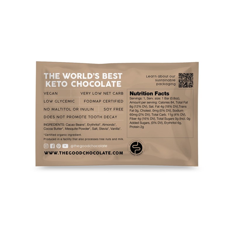 The Good Chocolate - Salted Almonds Keto Chocolate Mini Bars,