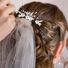 ALUINN Flower Bride Hair Pins Crystal Hair Piece Bridal Wedding