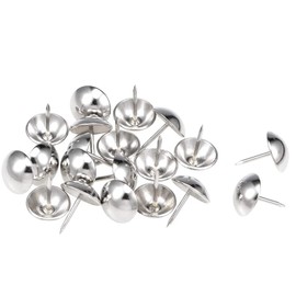 QZOOVNJ 5/8” Antique Silver Upholstery Tacks Nail Pins, Furniture Thumb Tack Pins Assortment Kit for DIY Wood Furniture Décor 100PCS (5/8“(16mm), Silver)