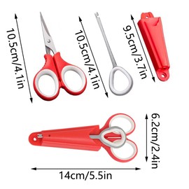 Fishing Braid Line Scissors, Fishing Scissors Fishing Hook Remover, Stainless Steel Edge Braided Line Fishing Scissors with Safety Cover, Fishing Braid Line Scissor for Fishing Line Copper Wire (E)