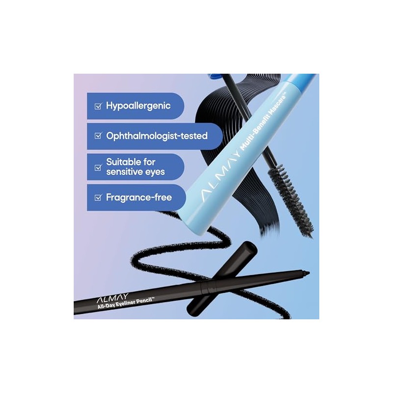 Almay Multi-Benefit Mascara and Eyeliner Duo Value Pack, Black