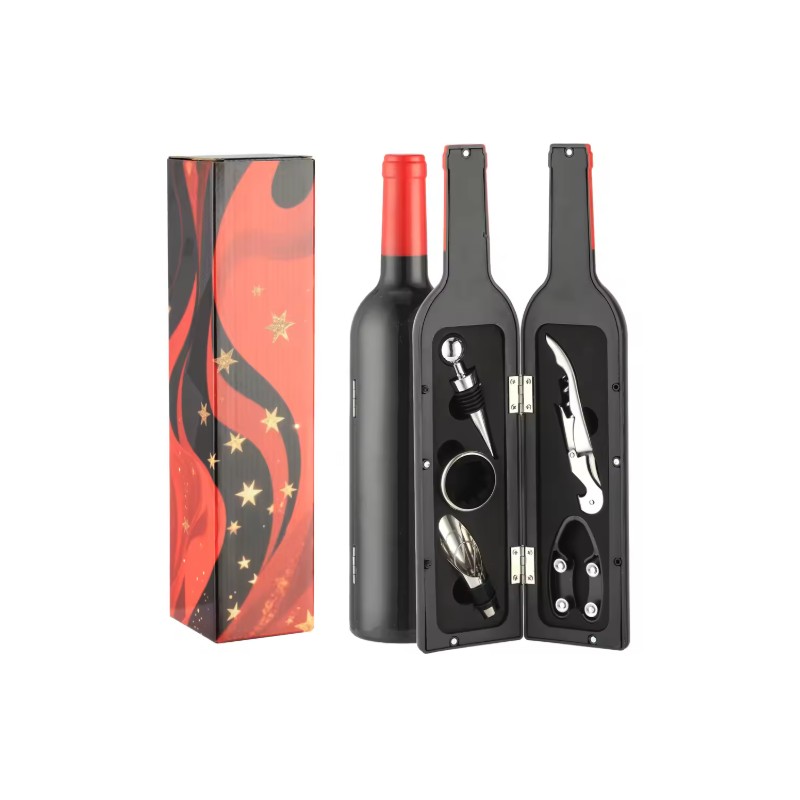 5-Piece Wine Accessory Set for Home Bars – Bottle-Shaped Corkscrew