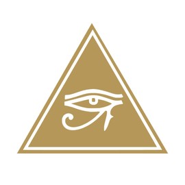 Eye of Horus Triangle Egyptian Pagan Vinyl Sticker Decals (Pack of 2) for Car Bumper Window Laptop Tablet Phone (10" x 8.6", Gold)