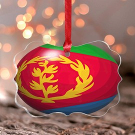 Eritrea Stained Glass Window Hangings National Flag Nautical Gifts Round Ornament Keepsake Latin America Hispanic Country European Asia Africa Flags Acrylic Christmas Bauble Gifts for Grandma Birthday