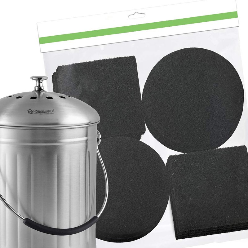 Compost Container Filter, 6-Piece Activated Carbon Filter Set, Kitchen Activated