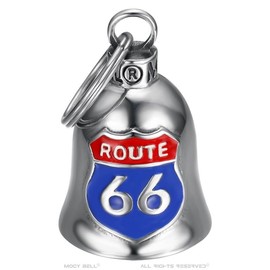 BOBIJOO JEWELRY - Lucky Bell Motorcycle Protection Biker Triker Route 66 Silver 316L Stainless Steel, silver