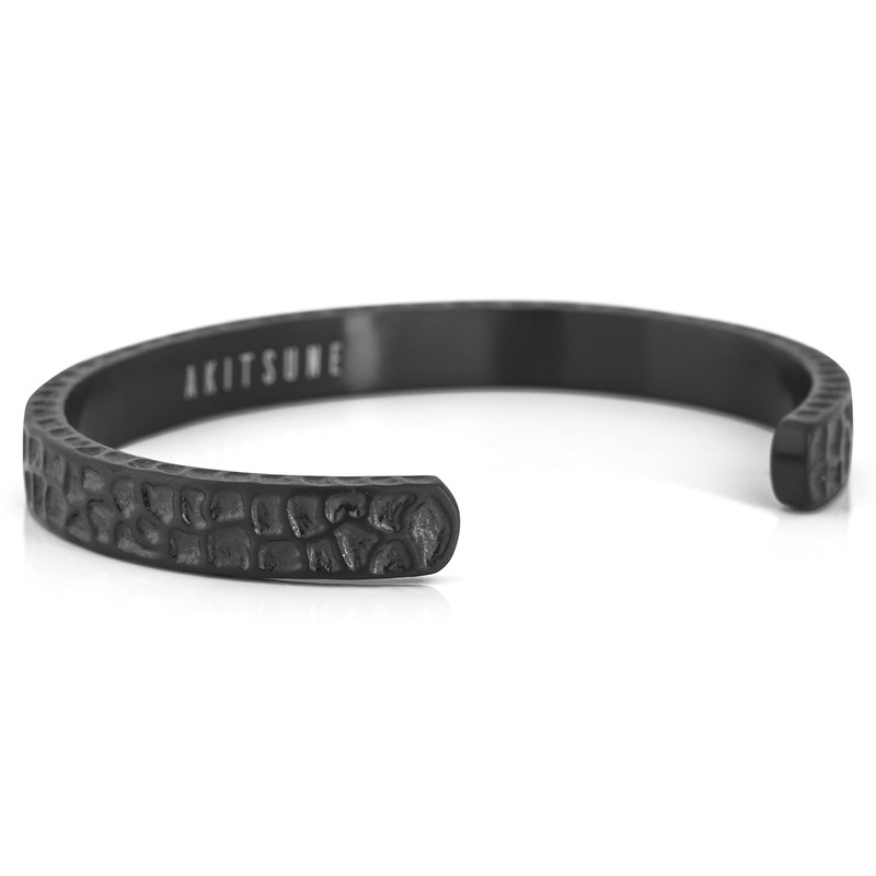 Akitsune Terra Bangle | Hammered Antique Bracelet Women Men Stainless