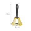 Relaxdays Campanella a Mano, Suono Nitido, Impugnatura in Legno, Scuola,