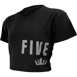 5% Nutrition Rich Piana Women's Five Percent #322 Athletic Bodybuilding Weightlifting Cropped T-Shirt Black