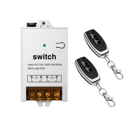 SRDKG 220V Remote Control Switch, AC 120V Wireless Remote Switch with 30A Relay, Wireless Switch 230V 240V 110V On/Off for Lights, Pump, Dust Collector and Electrical Equipment