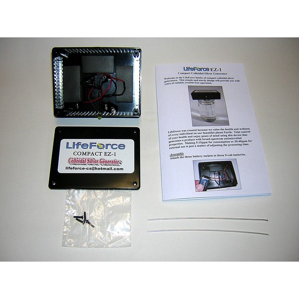 Compact EZ-1 Barebones Colloidal Silver Generator Package w/14 Gauge Wires by LifeForce Devices