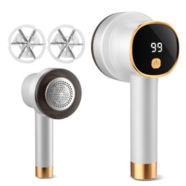 Electric Lint Remover with LED Display, Rechargeable Fabric Shaver, Lint Shaver, 6-Blade, 3-Speed Defuzzer Remove Fuzz, Pills for Clothes, Upholstery, Furniture