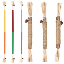 Catnip Toys for Cats, 6 Pack Kitten Toys with Catnip, Interactive Cat Chew Toy for Indoor Cats, Dental Health & Stress Relief, Includes 3 Bite Ropes (70cm) & 3 Catnip Sticks