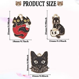 SiegYma 30Pcs Enamel Cat Charms for Jewelry Making - Cute Animal Charm for Bracelets, Necklaces & Keychains - Cat Jewelry DIY Craft Charms Kit