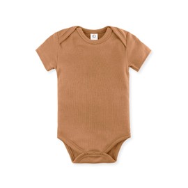 Colored Organics Unisex Newborn 100% Organic Cotton Bodysuit - Short Sleeve Infant One Piece - Baby Boy and Girl Clothing - Ginger - 6-12M