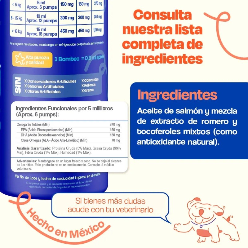 Dogelthy Pack De 3 Aceites De Salmón Para Perro Omega3