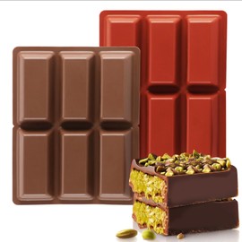Jalopink Chocolate Bar Mold Silicone - Non-Stick, Food Grade Silicone Deep Mold for Dubai Pistachio, Candy, Snacks