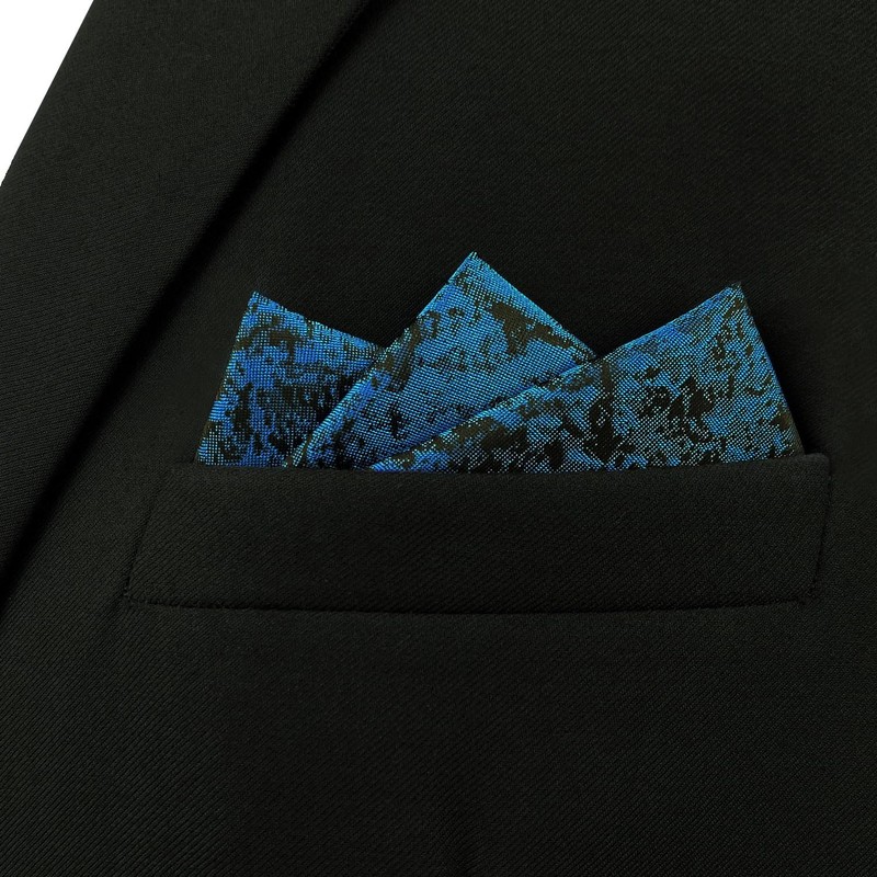 S&W SHLAX&WING Pocket Squares for Men Suits Dark Teal Black