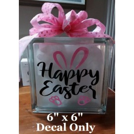 holidaydecals4u Happy Easter decal sticker for DIY 8" glass block
