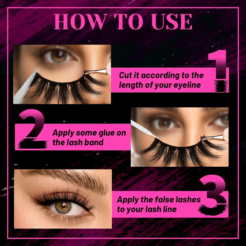 Veleasha Lashes 5D Faux Mink Lashes Fluffy False Eyelashes Handmade