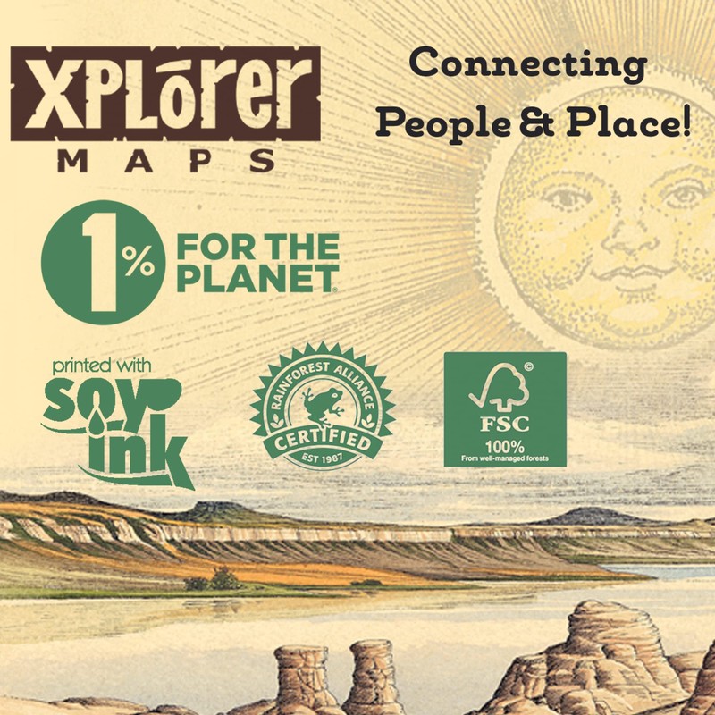 Alaska's Inside Passage Map Ceramic Coasters with Cork Base -