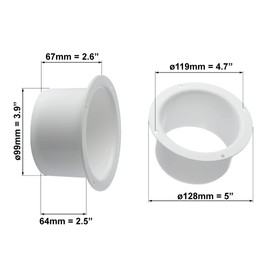 Diameter 100 mm wall flange connector for ventilation pipe, wall bushing flange wall connection