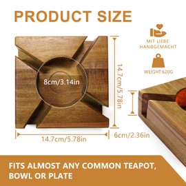 Natural Bamboo Teapot Warmer, Heat-Resistant and Heat-Insulating Teapot with Warmer, Handmade Warmer for Teapot, Teapot Warmer, Suitable for Keeping Teapots Drinks Coffee Tea
