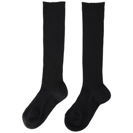Atsugi LK70092 Work-Fit Women's Cotton Blend Ankle 22hPa Rib Socks, 14.2 inches (36 cm), Set of 2 Pairs, Black